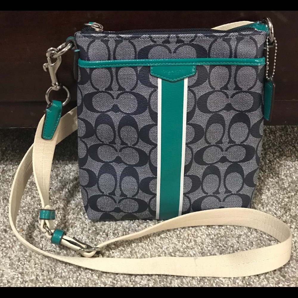 Coach Signature Stripe Swingpack Crossbody Bag